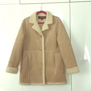 Tan Weatherproof faux shearling jacket